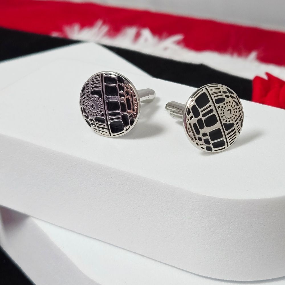 Star Wars Death Star Cufflinks Novelty French Cufflinks Silver Fandom Formalwear